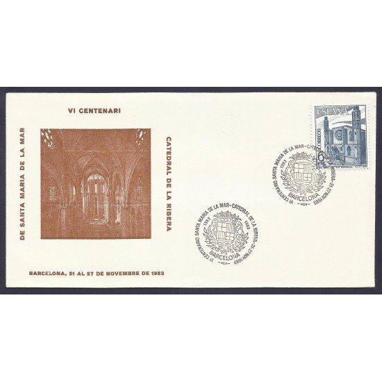 España Sobre y Matasello VI Centenario de Santa María del Mar 1983 España Sobre y Matasello VI Centenario de Santa María del Mar 1983