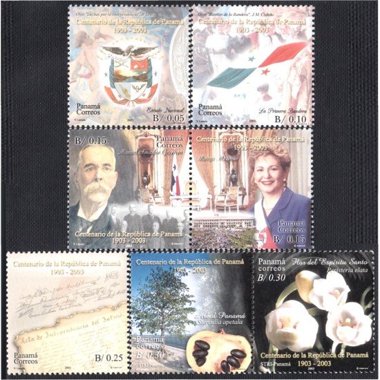 Panama 1232/38 2003 100° de la República de Panama MNH Panama 1232/38 2003 100° de la República de Panama MNH