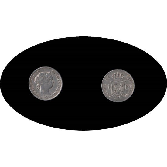 Isabel II 1860 1 Real Barcelona plata