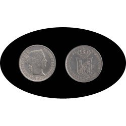 Isabel II 1866 40 céntimos de escudo 1866 Madrid plata