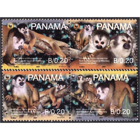 Panama 1249/52 2007 WWF Mono Ardilla MNH Panama 1249/52 2007 WWF Mono Ardilla MNH