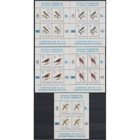 Argentina 1123/27 1978 Exposición Filatélica Argentina y Copa de Fútbol del MNH