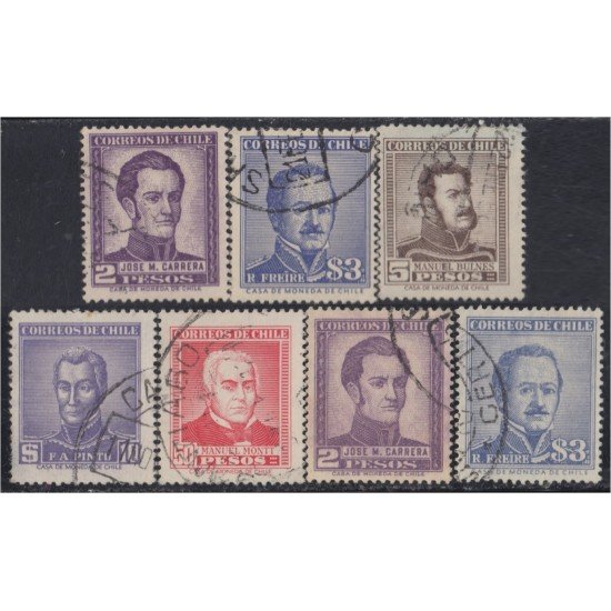 Chile 259/65 1956/58 Serie Antigua usados Chile 259/65 1956/58 Serie Antigua usados