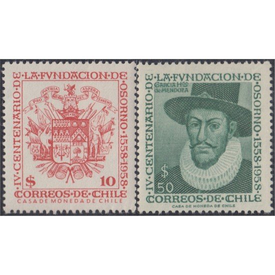 Chile 268/69 1958 4º Centenario de la Villa de Osorno MNH Chile 268/69 1958 4º Centenario de la Villa de Osorno MNH