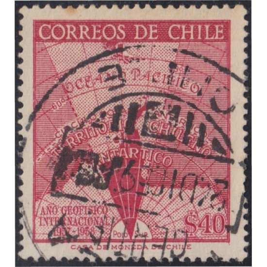 Chile 275 1958 Año geofísico Internacional usado Chile 275 1958 Año geofísico Internacional usado