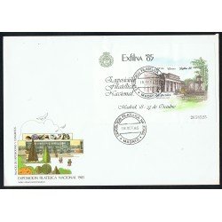 España 2814 1985 HB Exfilna 1985 con matasello Expo Filatélica Nacional