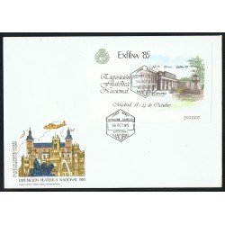 España 2814 1985 HB Exfilna 1985 con matasello Correo Aéreo Expo Filatélica Nacional
