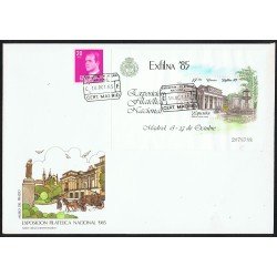 España 2814 1985 HB Exfilna 1985 con matasello Expo Filatélica Nacional Certificada