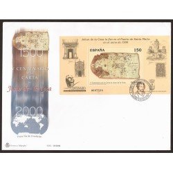 España 3722 2000 matasello y Sobre Primer Día Juan de la Cosa Peronajes