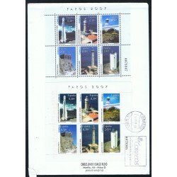 España 4348 2007 Hojita matasello circulado Faros 