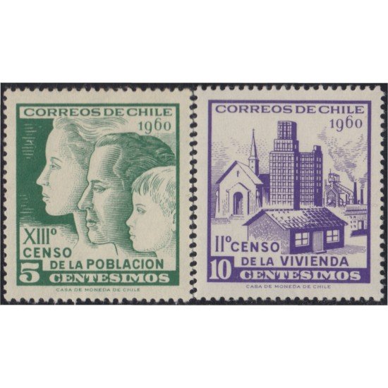 Chile 287/88 1960 XIII Censo pobalcional MNH