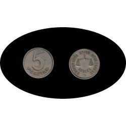 Cooperativa Unión Anglesense Angles 5 pesetas Cooperativa Unión Anglesense Angles 5 pesetas