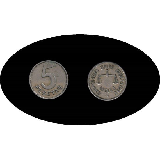 Cooperativa Unión Anglesense Angles 5 pesetas
