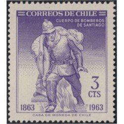 Chile 301 1963 100 Años del cuerpo de bomberos de Santiago Monumento MH