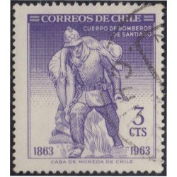 Chile 301 1963 100 Años del cuerpo de bomberos de Santiago Monumento usado