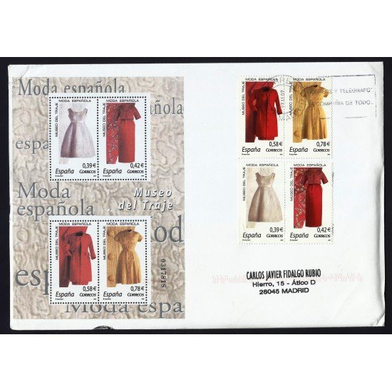 España 4354A-D 2007 Sobre circulado Balenciaga Moda Española