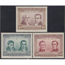 Chile 304/06 1964/65 150 Años del 1º Gobierno Nacional MNH