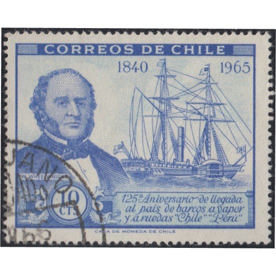 Chile 313 1966 Barcos a vapor y a ruedas W. Wheelwright usado