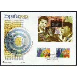 España 3944 2002 HB+3949 matasello Exposición Mundial Salamanca 2002
