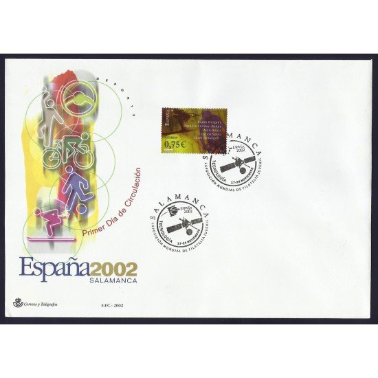 España 3948 2002 Sobre Primer Día matasello Expo Mundial Filatélica