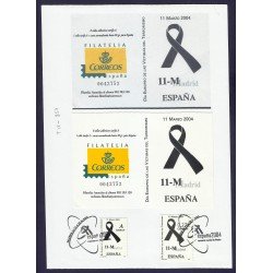 España 4073 2004 2 sellos matasello Sobre Expo Mundial Valencia