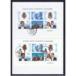 España 4087 2004 Hojita con matasello y Sobre Primer Día Expo Mundial Valencia