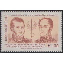 Chile 433 1975 150º Aniversario de batallas de Junín y Ayacucho MNH