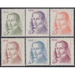 Chile 457/62 1975 Serie antigua Diego Portales MNH Chile 457/62 1975 Serie antigua Diego Portales MNH
