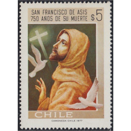 Chile 487 1977 750 Años de la muerte de San Francisco de Asís MNH Chile 487 1977 750 Años de la muerte de San Francisco de Asís MNH