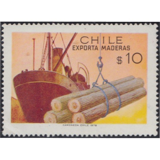 Chile 496 1978 Exportación de madera barco MNH Chile 496 1978 Exportación de madera barco MNH