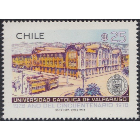 Chile 498 1978 50 Años de la Universidad católica de Valparaíso MNH Chile 498 1978 50 Años de la Universidad católica de Valparaíso MNH