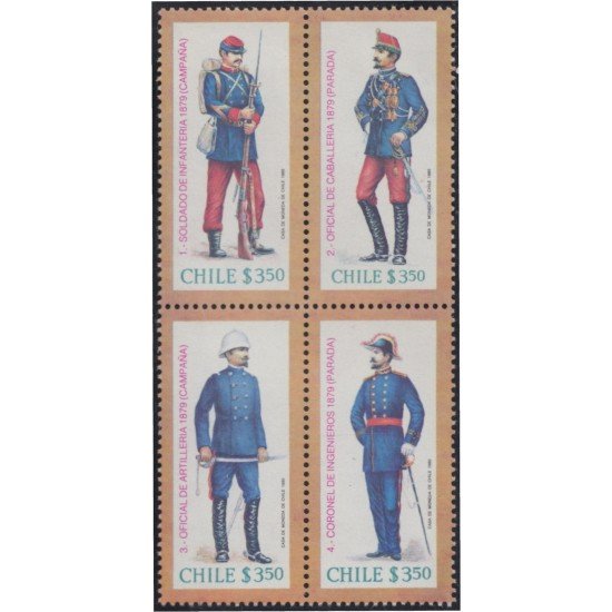 Chile 553/56 1980 Uniformes militares MNH