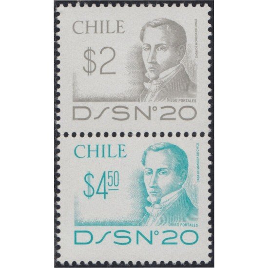 Chile 571/72 1981 Serie Antigua Diego Portales MNH Chile 571/72 1981 Serie Antigua Diego Portales MNH
