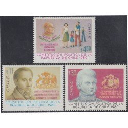 Chile 590/92 1982 Constitución política de la República de Chile MNH
