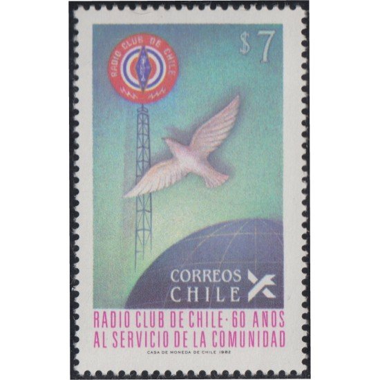 Chile 613 1982 60 Años de la Radio Club de Chile MNH