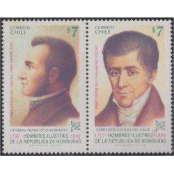 Chile 637/38 1983 Hombres ilustres Gral. Francisco Morazán Sabio José Cecilio del Valle MNH