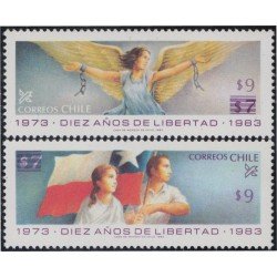 Chile 655/56 1984 Diez años de Libertad MNH