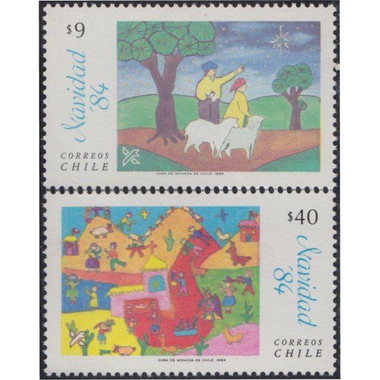Chile 681/82 1984 Navidad Christmas MNH