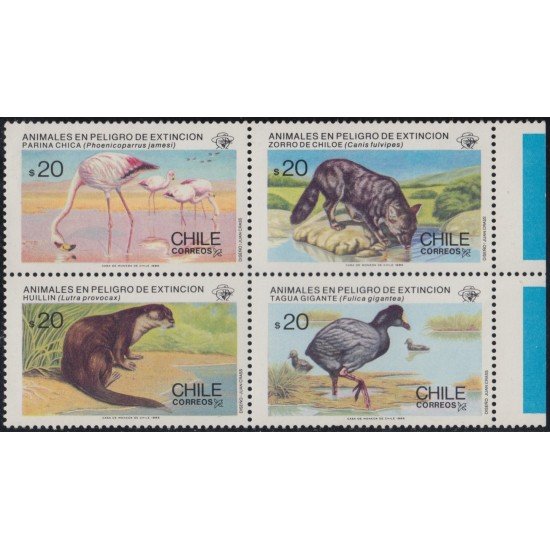 Chile 702/05 1985 Animales en peligro de extinción Fauna MNH Chile 702/05 1985 Animales en peligro de extinción Fauna MNH