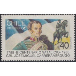 Chile 713 1985 Gral. José Miguel Carreras Verdugo MNH