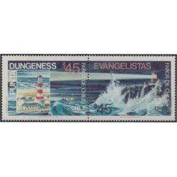 Chile 728/29 1986 Faros de Chile Punta Dungeness y Evangelista MNH