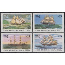 Chile 744/47 1986 Tradición naval Barcos Boats MNH