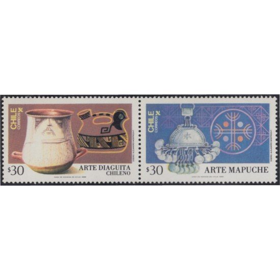 Chile 758/59 1986 Artes Diaguita y Mapache MNH