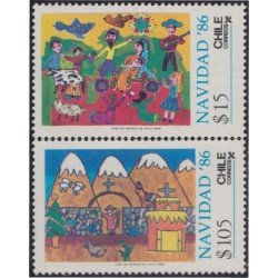 Chile 760/61 1986 Navidad Christmas MNH
