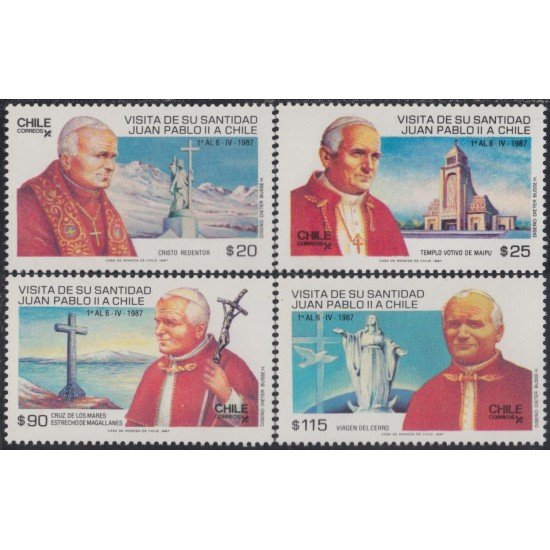 Chile 784/87 1987 Visita de SS Juan Pablo II Chile MNH