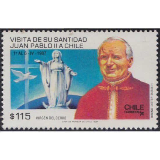 Chile 787a 1987 Visita de SS Juan Pablo II Chile MNH