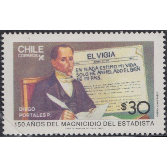 Chile 800 1987 Diego Portales MNH Chile 800 1987 Diego Portales MNH