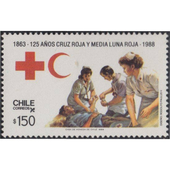 Chile 844 1988 125 Años de Cruz Roja MNH Chile 844 1988 125 Años de Cruz Roja MNH