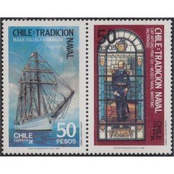 Chile 846/47 1988 Buque escuela Esmeralda Capitán Arturo Prat MNH