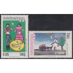 Chile 876/77 1988 Navidad Christmas MNH